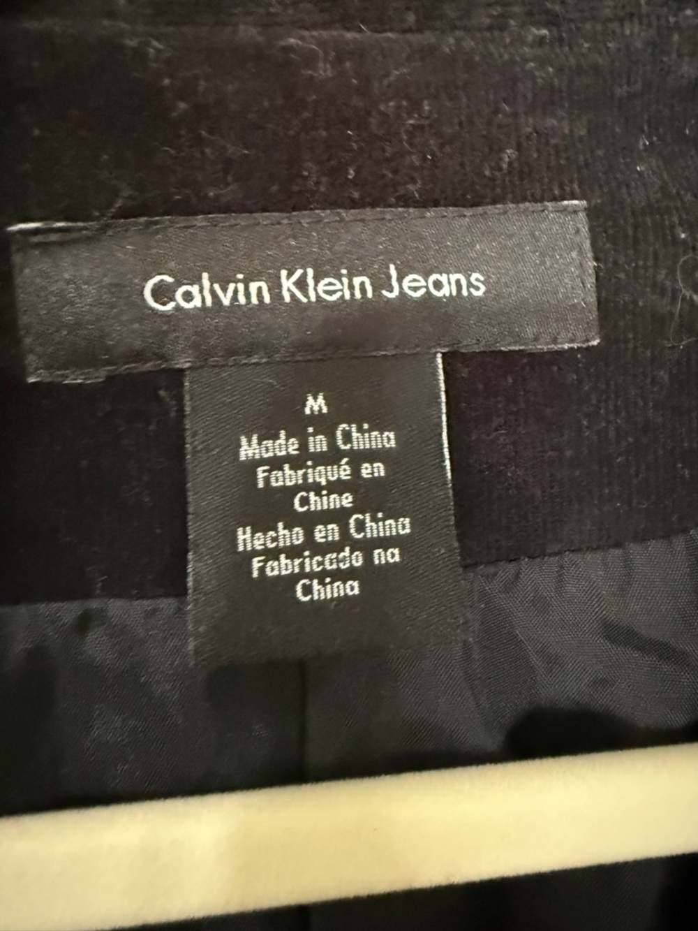 Calvin Klein Jeans Blazer Womens Medium Black Excellent Corduroy Button Front - Picture 3 of 5